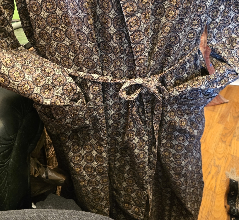 Vintage MCM Mens Classic Cotton Robe Geometric